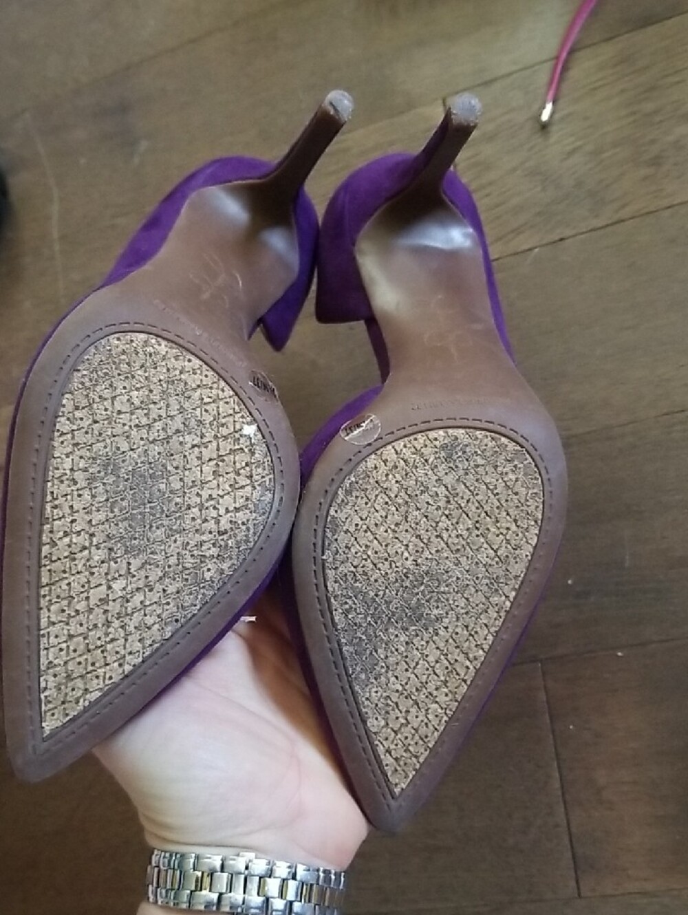 Jessica Simpson Purple Suede Pointed Toe Stiletto Pumps - Picture 7 of 7